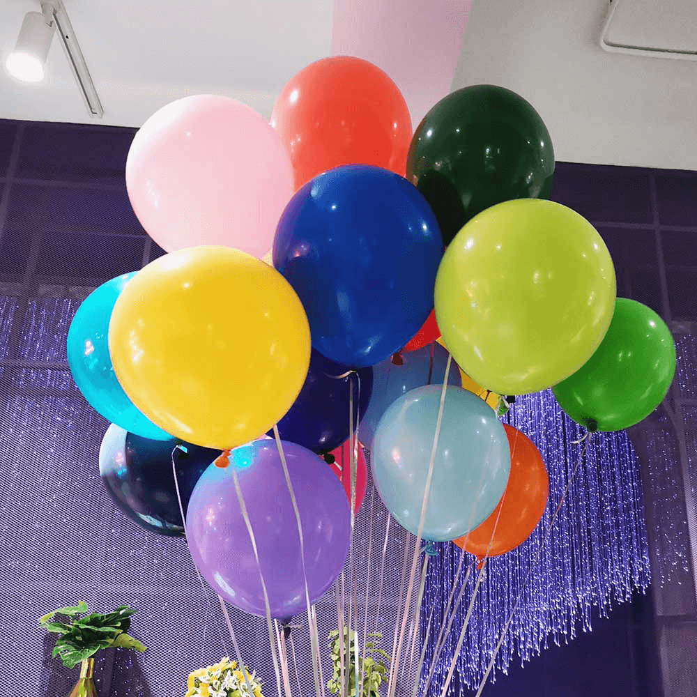 Palloncino a elio biodegradabile in lattice di colore opaco con decorazioni per feste di buon compleanno all'ingrosso